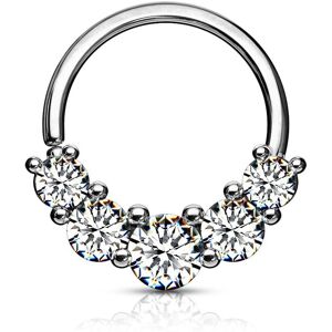 Piercing Street Piercing septum pliable argente cinq strass - Argente