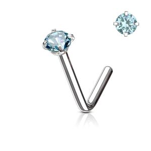 Piercing Street Piercing nez tige L pierre ronde griffes turquoise - Argente