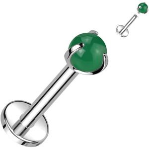 Piercing Street Piercing oreille labret titane pierre jade - Argente