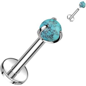 Piercing Street Piercing oreille labret titane pierre turquoise - Argente