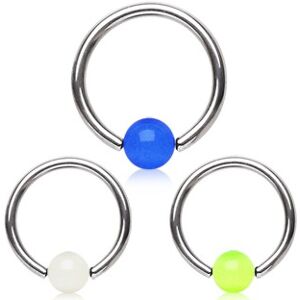 Piercing Street Piercing oreille anneau captif glow in the dark - Argente