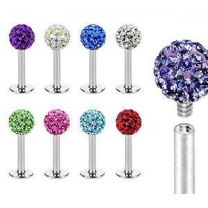 Piercing Street Piercing oreille labret crystal ferido - Argente