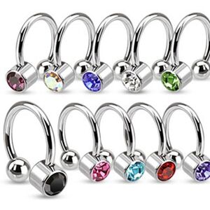 Piercing Street Piercing oreille fer a cheval pierre zircon - Argente