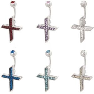 Piercing Street Piercing nombril Crystal Evolution Swarovski Croix - Argente