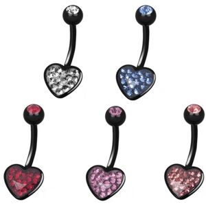 Piercing Street Piercing nombril Crystal Evolution Swarovski Noir Coeur - Noir