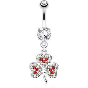 Piercing Street Piercing nombril pendentif trefle - Argente