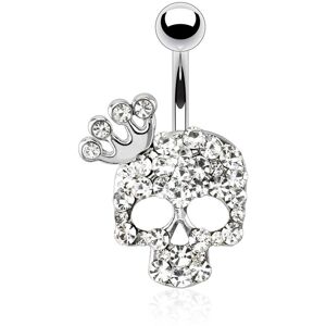 Piercing Street Piercing nombril tete de mort couronne - Argente