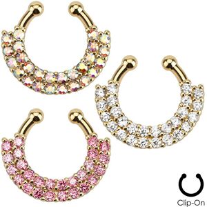 Piercing Street Faux piercing septum dore pave strass -