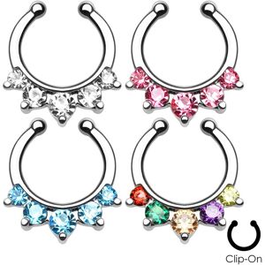 Piercing Street Faux piercing septum 5 strass -