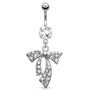 Piercing Street Piercing nombril noeud pave strass - Argente