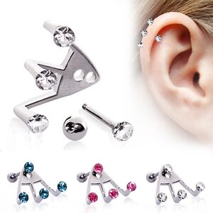 Piercing Street Piercing oreille cartilage trident strass -