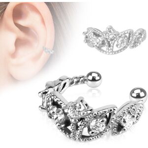 Piercing Street Faux piercing oreille perles strass - Argente