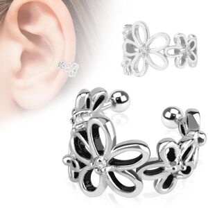 Piercing Street Faux piercing oreille fleurs - Argente