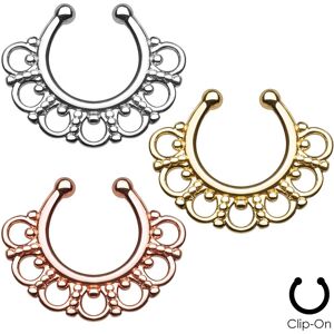 Piercing Street Faux piercing septum eventail tribal -