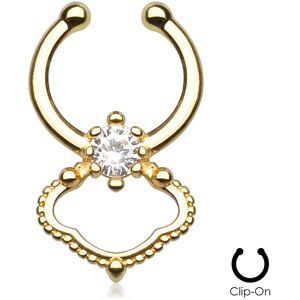 Piercing Street Faux piercing septum dore gemme solitaire -