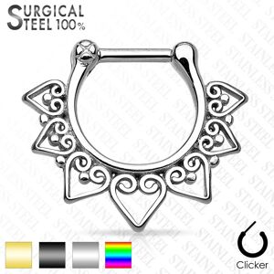 Piercing Street Piercing septum eventail tribal acier chirurgical -