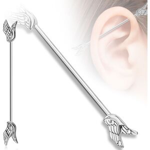 Piercing Street Piercing industriel oreille angel wings - Argente