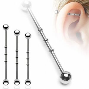 Piercing Street Piercing oreille Industriel Notch Boules - Argente