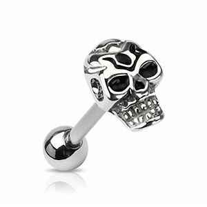 Piercing Street Piercing langue Acier 316L Tete de mort - Argente