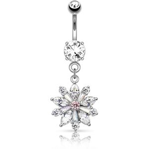 Piercing Street Piercing nombril pendentif fleur - Argente