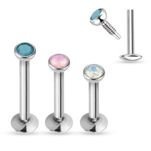 Piercing Street Piercing oreille labret pierre opale - Argente