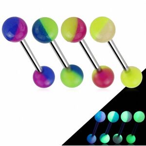 Piercing Street Piercing langue 2 couleurs Glow in the dark - Multicolore