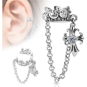 Piercing Street Faux piercing oreille couronne chaine - Argente