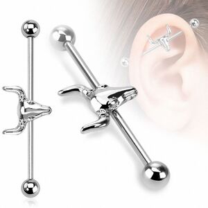 Piercing Street Piercing industriel oreille taureau - Argente