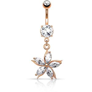 Piercing Street Piercing nombril or rose pendentif fleur petales - Or Rose