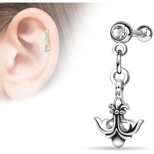 Piercing Street Piercing oreille cartilage ancre fleur de lys - Argente