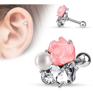 Piercing Street Piercing oreille cartilage fleur perle - Argente