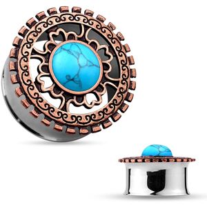 Piercing Street Piercing tunnel tribal turquoise bronze - Argente