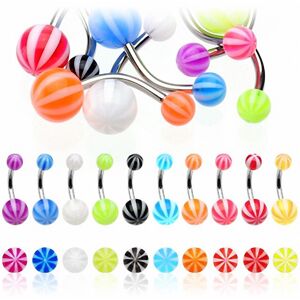 Piercing Street Piercing nombril Acier Boules Candy - Multicolore