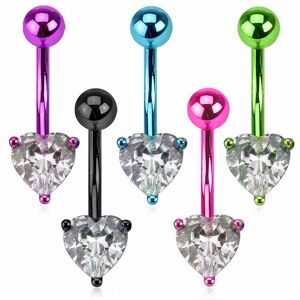 Piercing Street Piercing nombril Neon Titanium Coeur - Multicolore