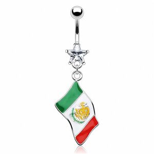 Piercing Street Piercing nombril Drapeau Mexique - Argente