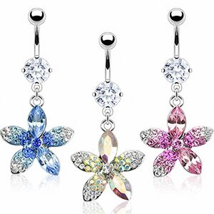 Piercing Street Piercing nombril Acier Pendentif Fleur Multi-Tons -