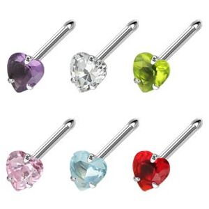 Piercing Street Piercing nez Coeur Tige Droite Acier - Argente