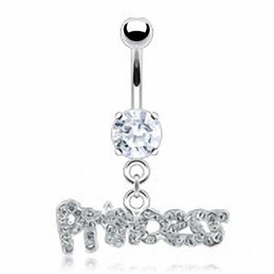 Piercing Street Piercing nombril Acier Chirurgical Pendentif Princess - Argente