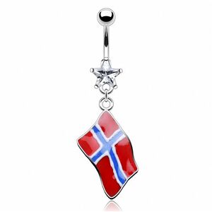 Piercing Street Piercing nombril Drapeau Norvege - Argente