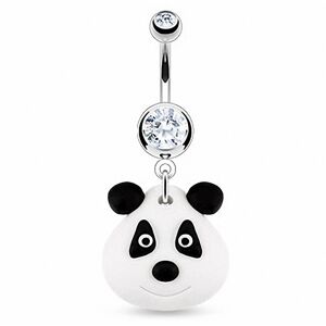 Piercing Street Piercing nombril Pendentif Panda Argile Durcie - Argente