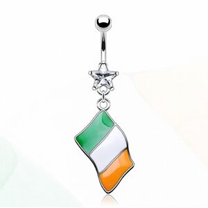 Piercing Street Piercing nombril Drapeau Irelande - Argente