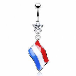 Piercing Street Piercing nombril Drapeau Hollande - Argente