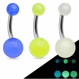 Piercing Street Piercing nombril Titane G23 Boules Glow in the Dark - Argente