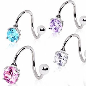 Piercing Street Piercing nombril spirale strass - Argente