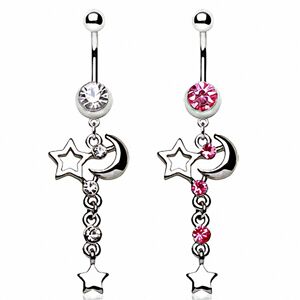 Piercing Street Piercing nombril lune etoile -