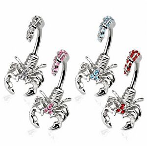 Piercing Street Piercing nombril scorpion strass - Argente