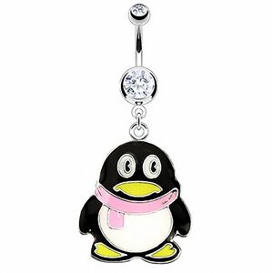 Piercing Street Piercing nombril pingouin echarpe - Argente