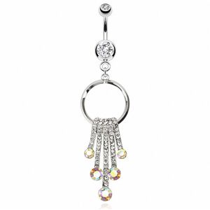 Piercing Street Piercing nombril cercle crystal - Argente