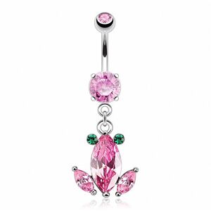 Piercing Street Piercing nombril grenouille crystal - Argente