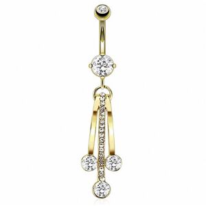 Piercing Street Piercing nombril petite taille plaque or - Dore